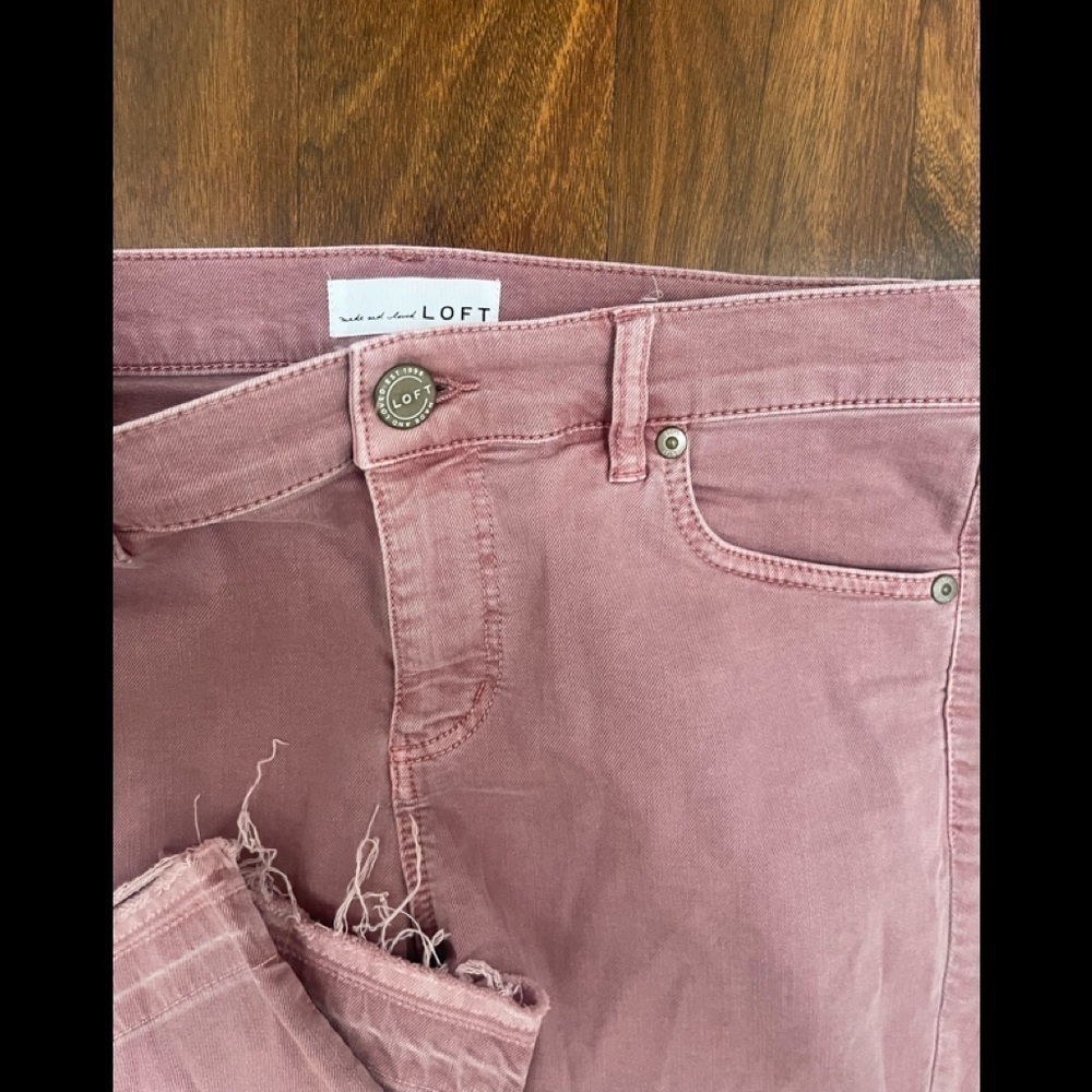 LOFT Skinny Jeans Raw Hem Ankle High Rise Size 27 4 Women Denim - Picture 8 of 8